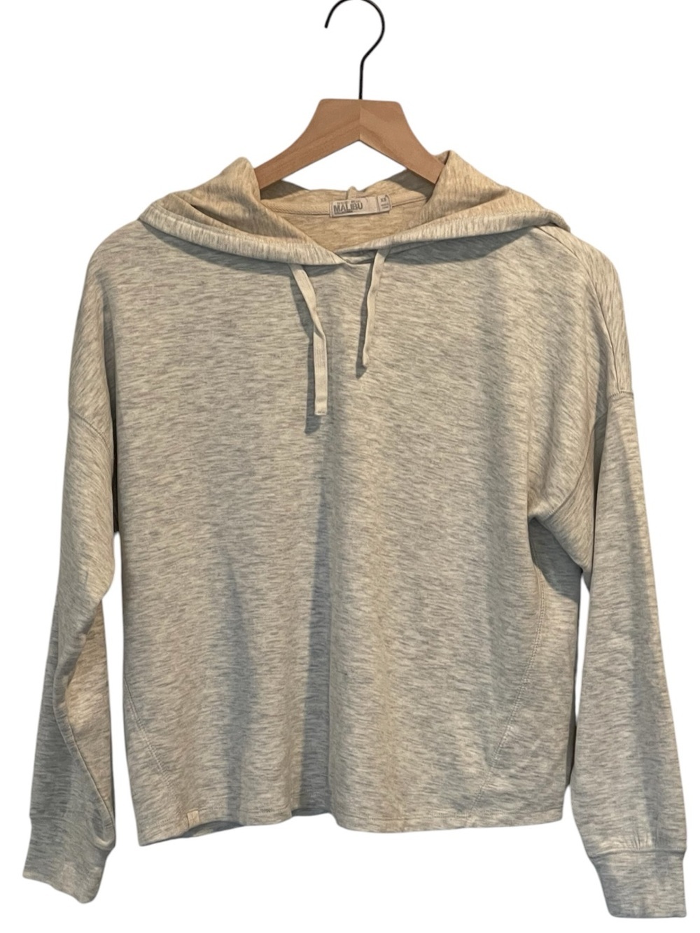 Barefoot Dreams Malibu Collection Butter Soft Hoodie, Heathered Cream, Sz. XS - Picture 2 of 16